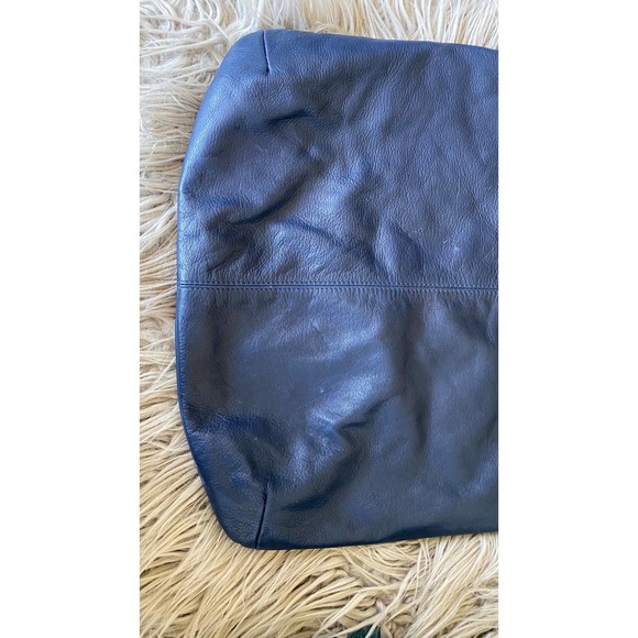 Pullicati Women's Soft Italian Leather Single Strap Zip Large Navy Blue - Picture 12 of 12